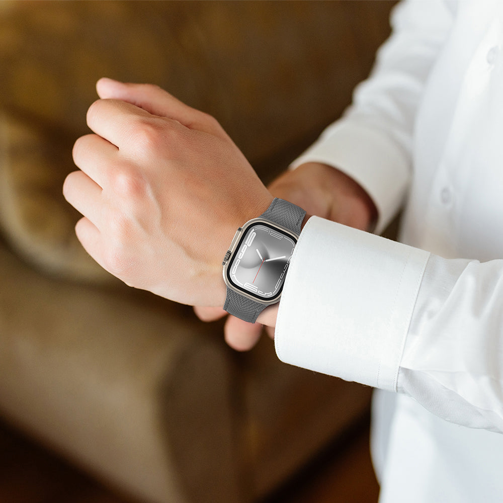 Amazingthing Titan Swift Apple Watch 42mm Deri Dokulu Silikon Kordon - 14 Amazingthing Titan Swift Apple Watch 42mm Deri Dokulu Silikon Kordon - 14